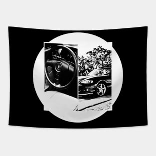Mazda Miata MX-5 NB Black 'N White 5 (Black Version) Tapestry