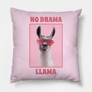 No Drama Llama, funny humor llama graphic slogan Pillow