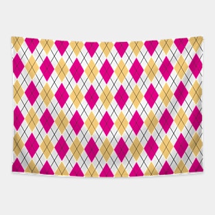 Pink and Yellow Argyle Tapestry