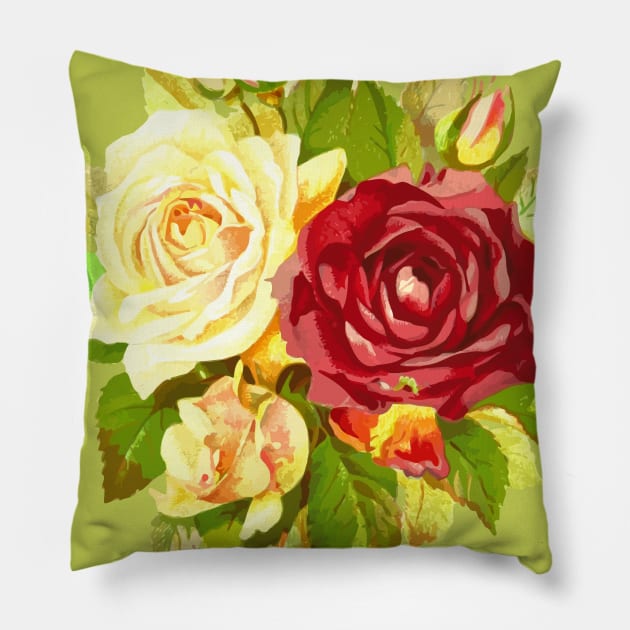 Yellow Roses Bouquet Pillow by sonirt55