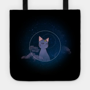 Art, cat, darkness, dark, moon, roses, cats, notes sky, stars, touch, gift, love, romantic, aesthetic, anime, kitty, cute, manga vintage, retro, music, gift, clouds, flowers Tote