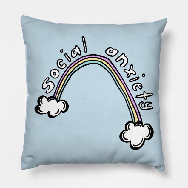 Social Anxiety Rainbow Pillow by samarrrt