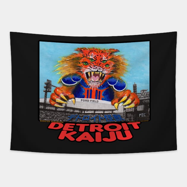 Taigaraion, Megabeast Tail-gater! - Pete Coe's Detroit Kaiju series Tapestry by DetroitKaiju