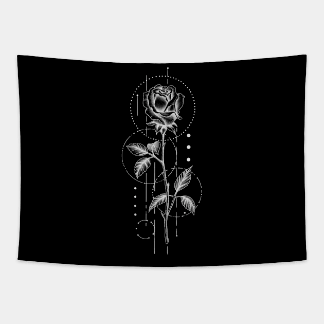 Geometric rose design Tapestry by Rachellily