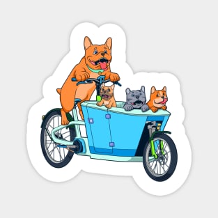 Cute cartoon dogs on cargo bike Magnet