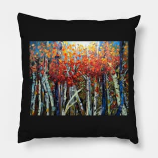 Birch Trees of Autumn Pillow