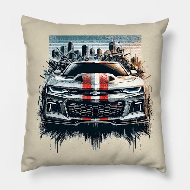 Camaro Pillow by Vehicles-Art