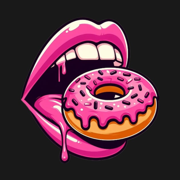 Big Mouth Eating Donut by Donut Duster Designs