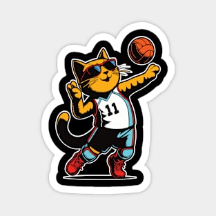 Volleyball Cat - Cat Sport Design Magnet