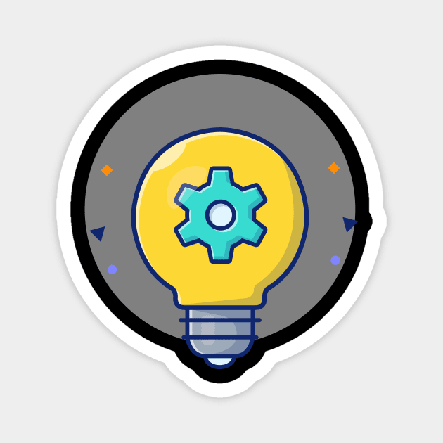 Lamp with gear cartoon Magnet by Catalyst Labs
