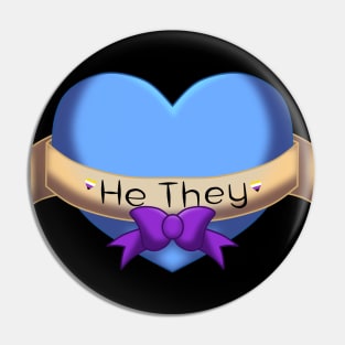 He they pronoun heart Pin