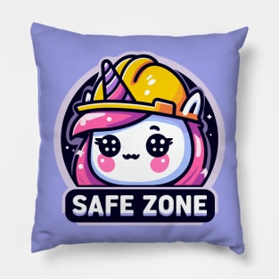 Kawaii unicorn safe zone Pillow