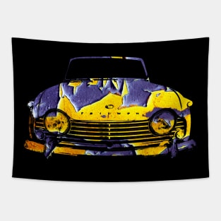 Triumph TR4A 1960s British classic car monoblock abstract Tapestry