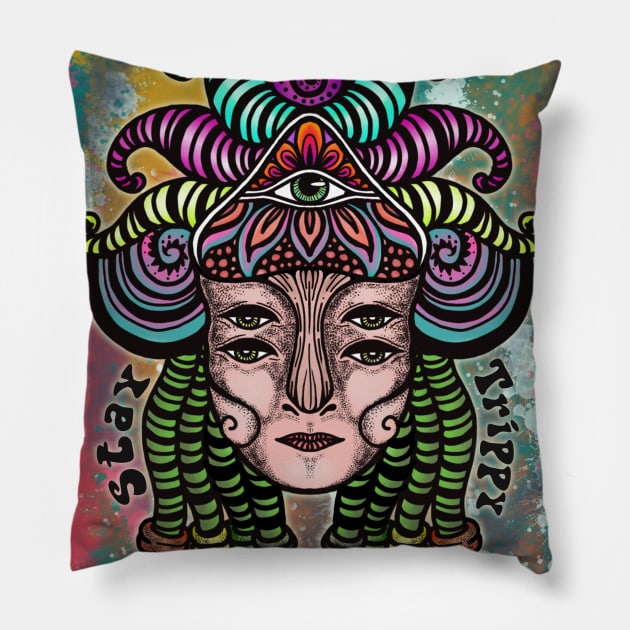 Stay Trippy 2 Pillow by asiancoffeegirl