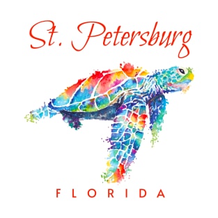 St. Petersburg Florida Watercolor Sea Turtle T-Shirt