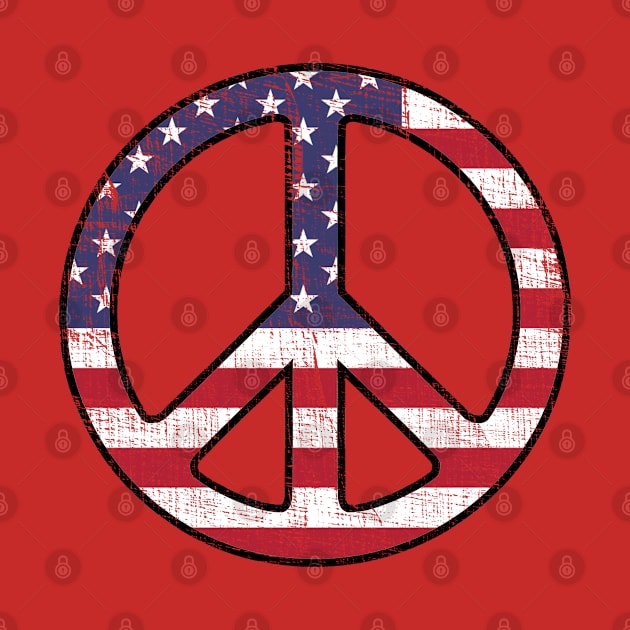 American Flag Peace Sign by Webdango