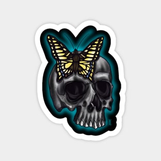 Skull and butterfly Magnet