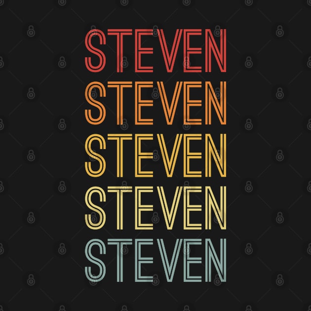 Steven Name Vintage Retro Gift For Steven by CoolDesignsDz