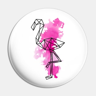 Geometric flamingo Pin