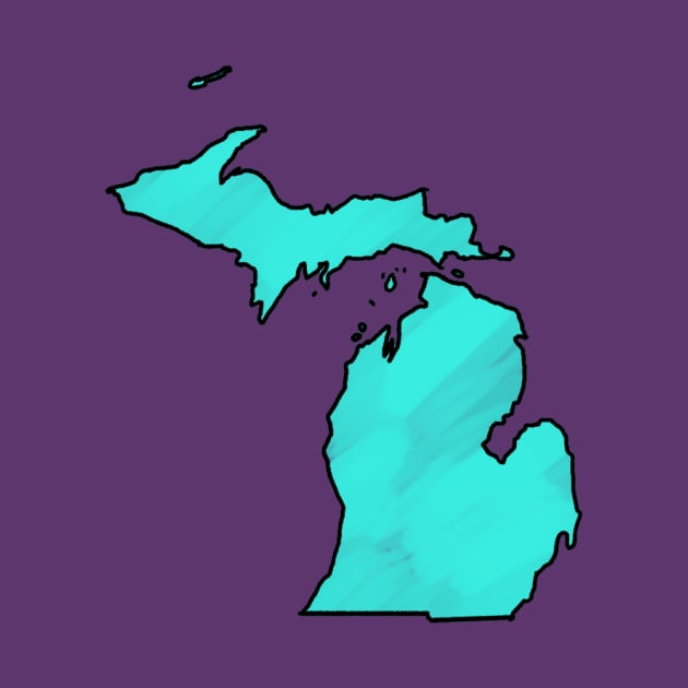 Michigan - Blue Outline by loudestkitten