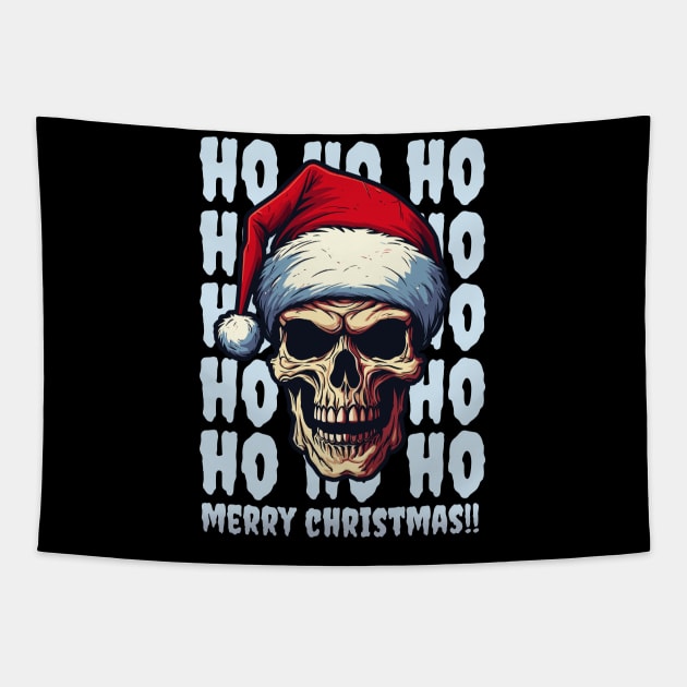 ho ho ho, skull santa Tapestry by legend