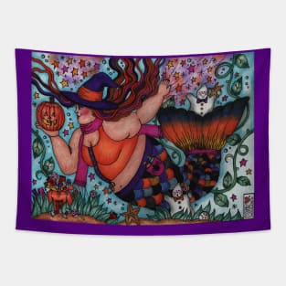 Magickal Halloween Mermaid Tapestry