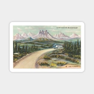 Sawtooth Mountain postcard by Leo A. Arvette postcard Magnet