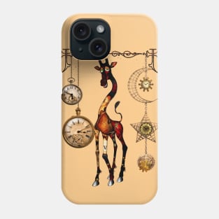 Funny cute steampunk giraffe Phone Case