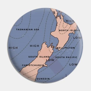 meteorological New Zealand weather map Pin
