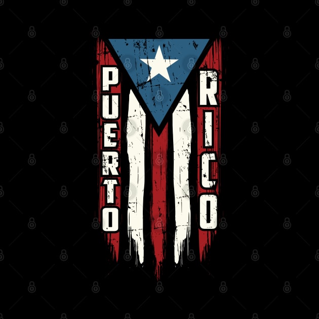 Puerto Rico Stylised Battle Worn Flag by Family Heritage Gifts