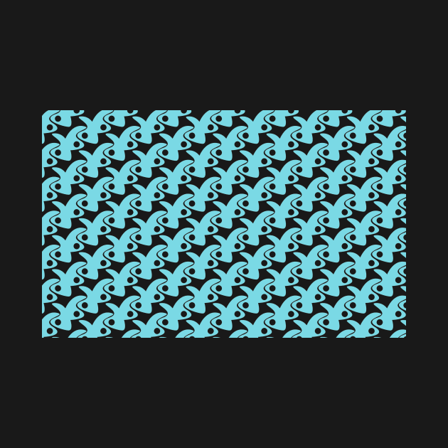 Weird bunny like abstract pattern blue by ramith-concept