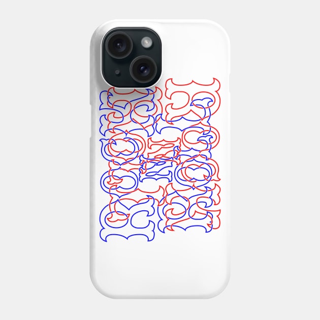 Blue and Red RocK n Roll Anagram Phone Case by gkillerb