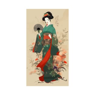 Japanese Lady in Kimono - No.5 T-Shirt