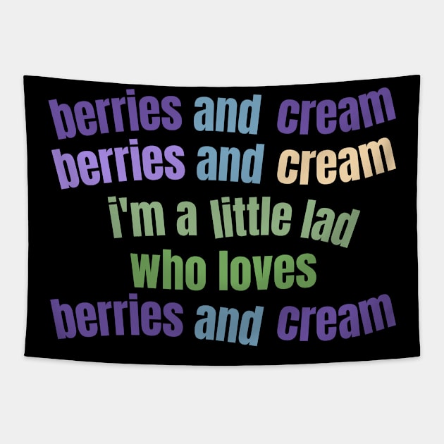 Berries and Cream For a Little Lad Tapestry by BobaPenguin