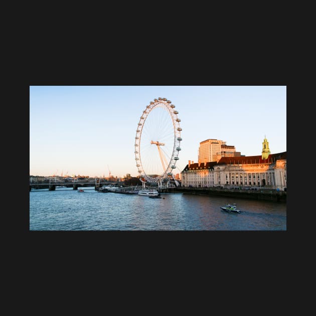 London Eye beautiful sundown near river thames by fantastic-designs