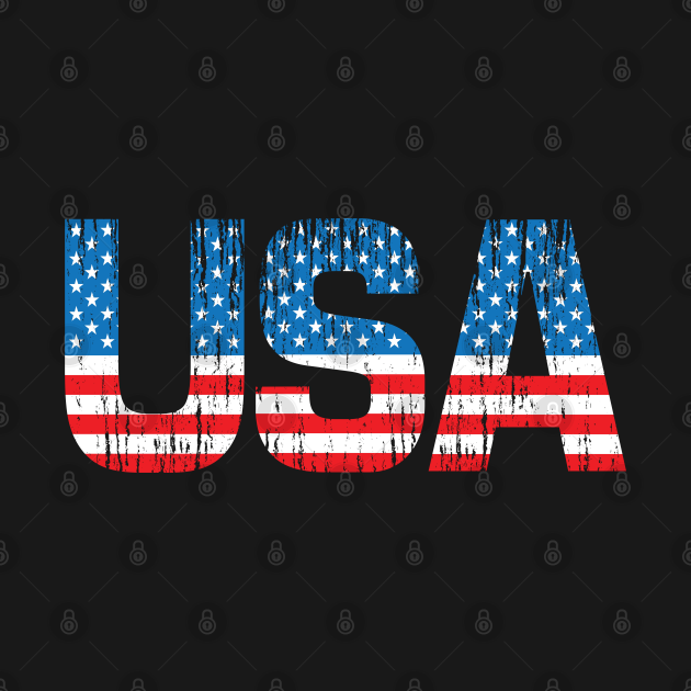 USA Flag In Text American Flag - American Flag - T-Shirt | TeePublic
