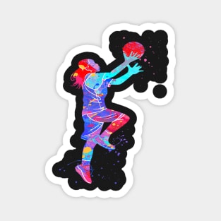 COLORFUL GIRL BASKETBALL PLAYER Magnet