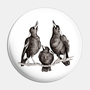 Magpie Family Pin