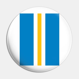 Retro American Football Stripes LA Blue, White, Yellow Pin