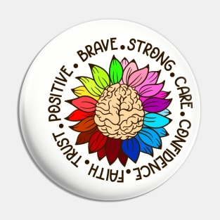 Brain Sunflower Pin