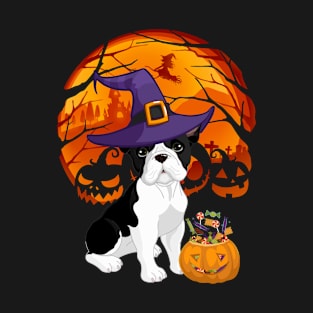 French bulldog pumpkin witch T-Shirt