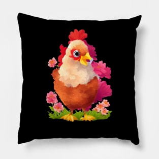 Chickens in bloom Pillow