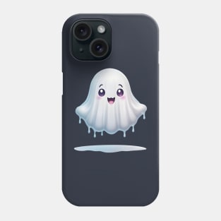 Cute ghost floating. Halloween ghost cartoon Phone Case