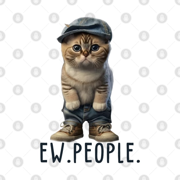 Funny Cat Ew People Meowy Cat Lovers Men Womens Gifts Essentia by The Design Catalyst