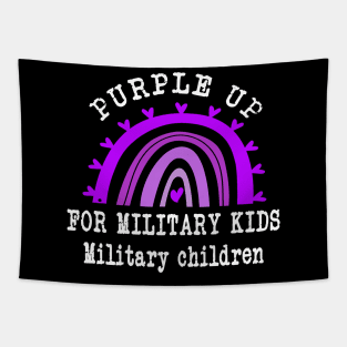 Purple Up For Military Kids Military Child Month Rainbow Tapestry