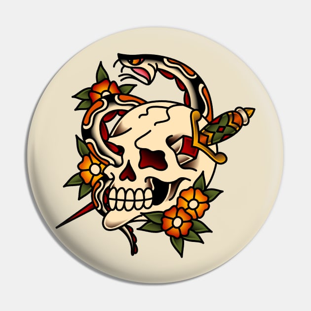 Cycle of Life Skull Pin by OldSalt