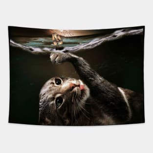 Cat Kraken Krakitten Tapestry