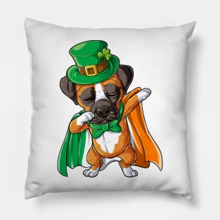 Dabbing Boxer St Patricks Day Boys Leprechaun Irish Pillow