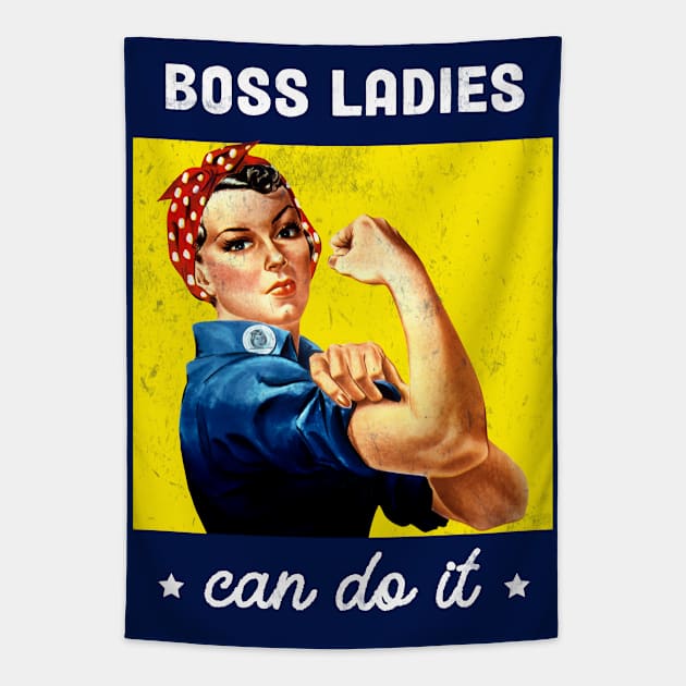 Boss lady - Rosie the Riveter- Poster Design Tapestry by best-vibes-only