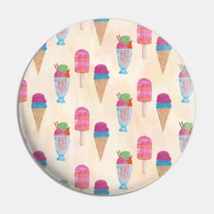 Ice Cream Neck Gator Waffle Cones Popsicles and Sundaes Pin